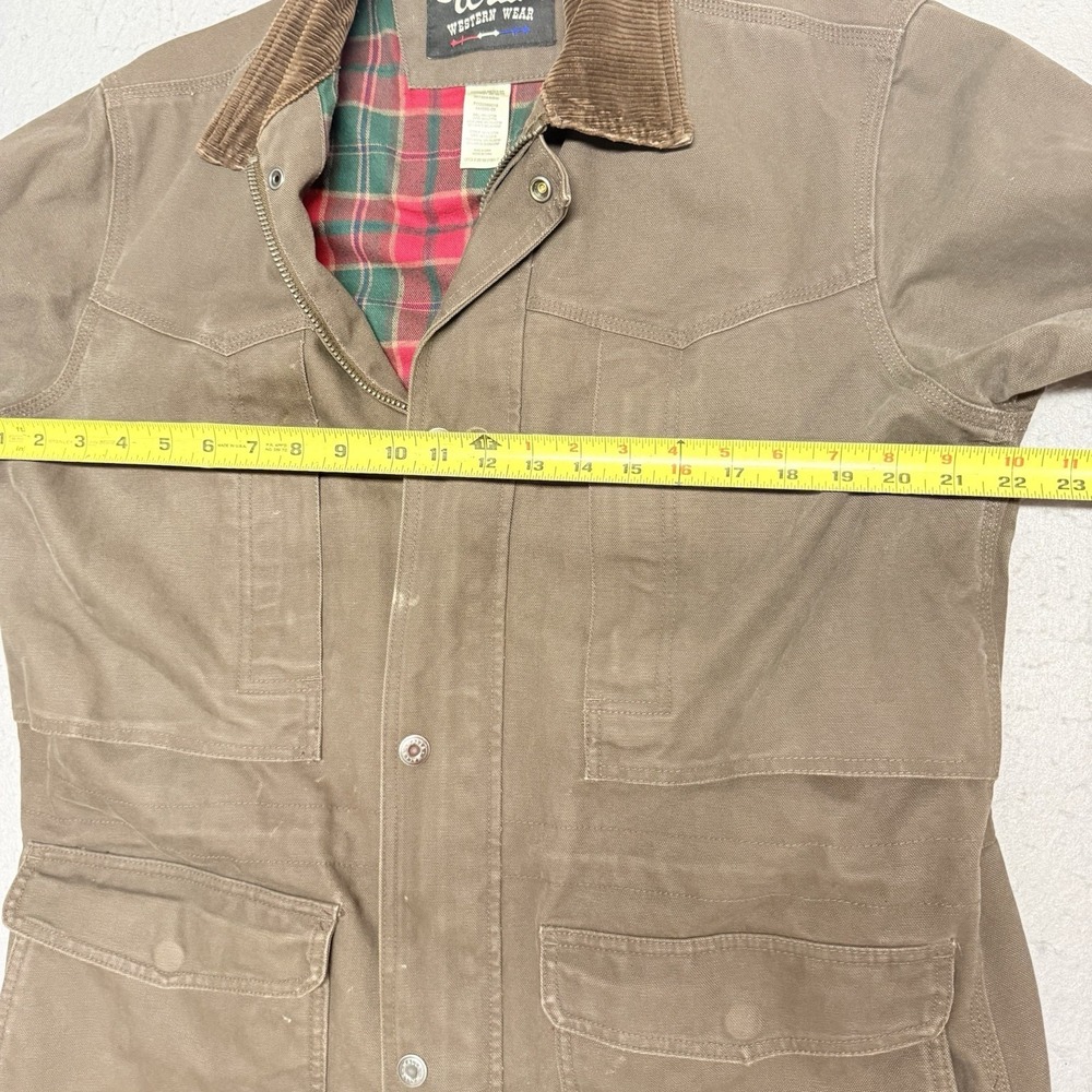 Vtg Walls Men's Medium Brown Field Barn Chore Coat Canvas Lined Corduroy Collar - Picture 9 of 15